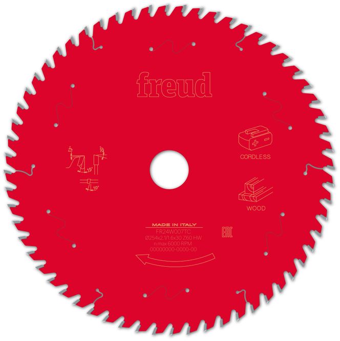 Hovedbilde 254x30 | Z60 | Tannbredde 2,1 mm | Freud sagblad for batteridrevet bordsag