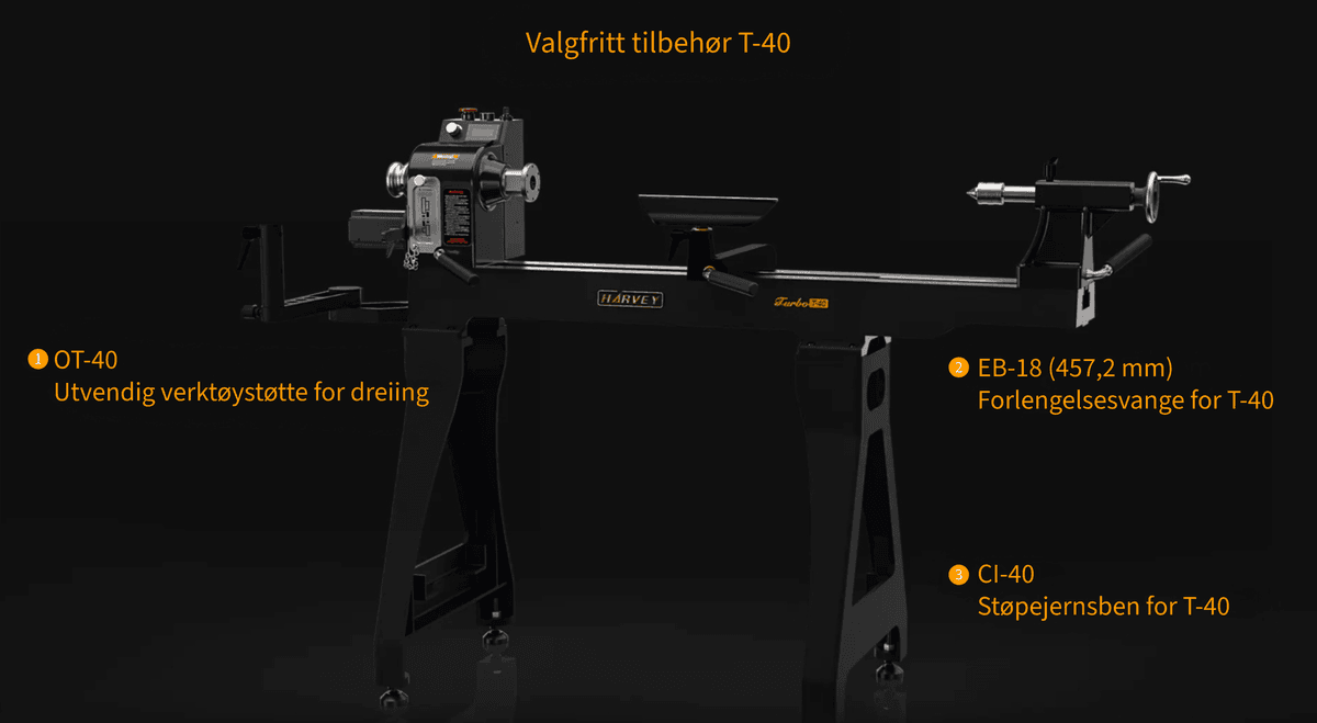 Harvey verktøystøtte OT-40 til Dreiebenk – Utvendig verktøystøtte for større dreiediameter