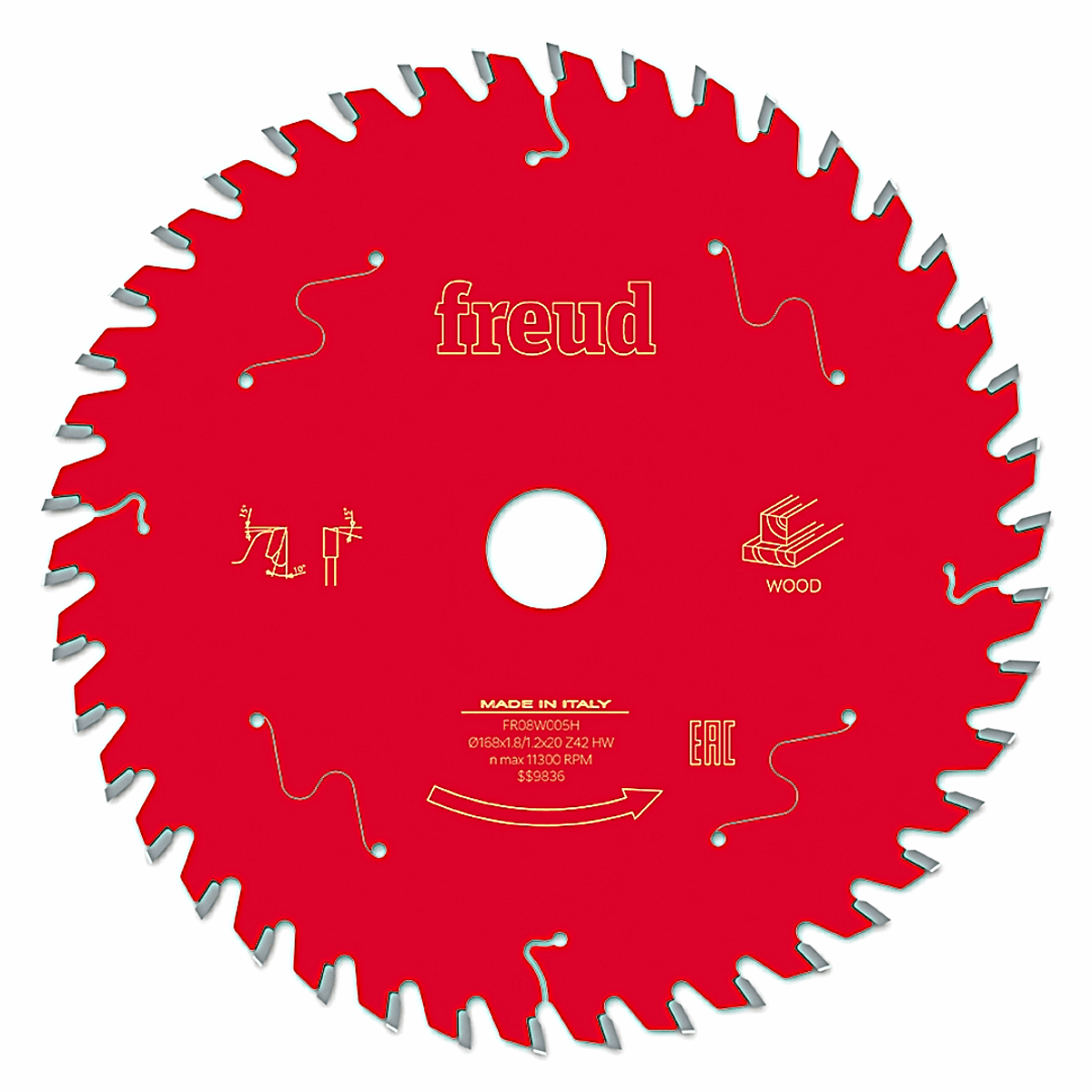 168x20 | Z42 | Tannbredde 1,8 mm | Tre | Freud sagblad | Passer også Festool | Bordsag